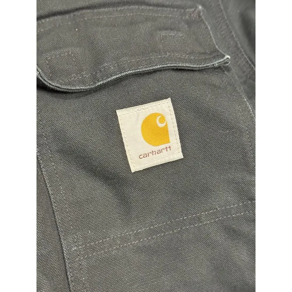 Carhartt Men's 46 Reg Black Firm Duck Tradition Canvas Coat UC03 BLK Utility